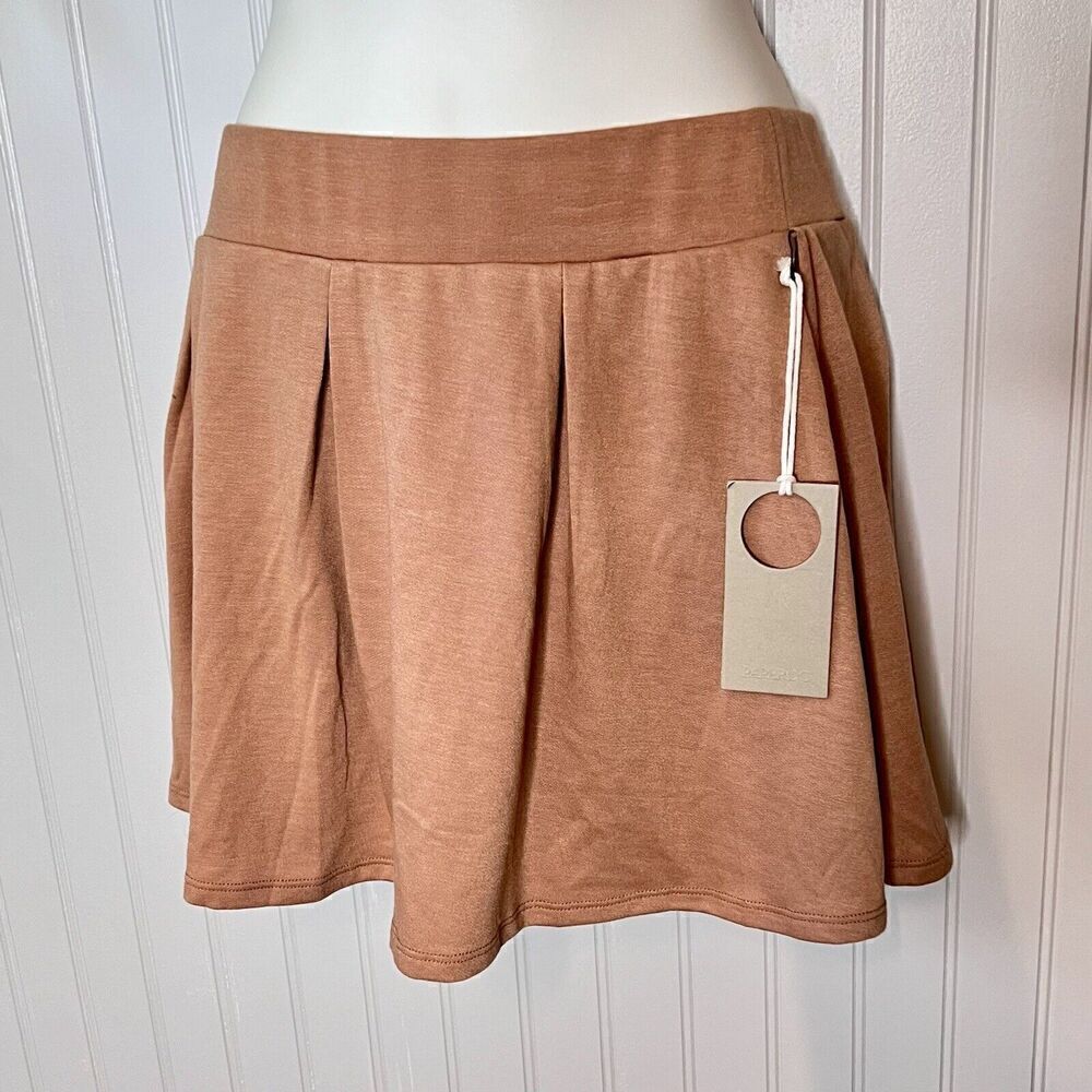 PAPEROC Sz XL Beige Salmon Nude Plated Mini Tennis Active SKORT NWOT 0117